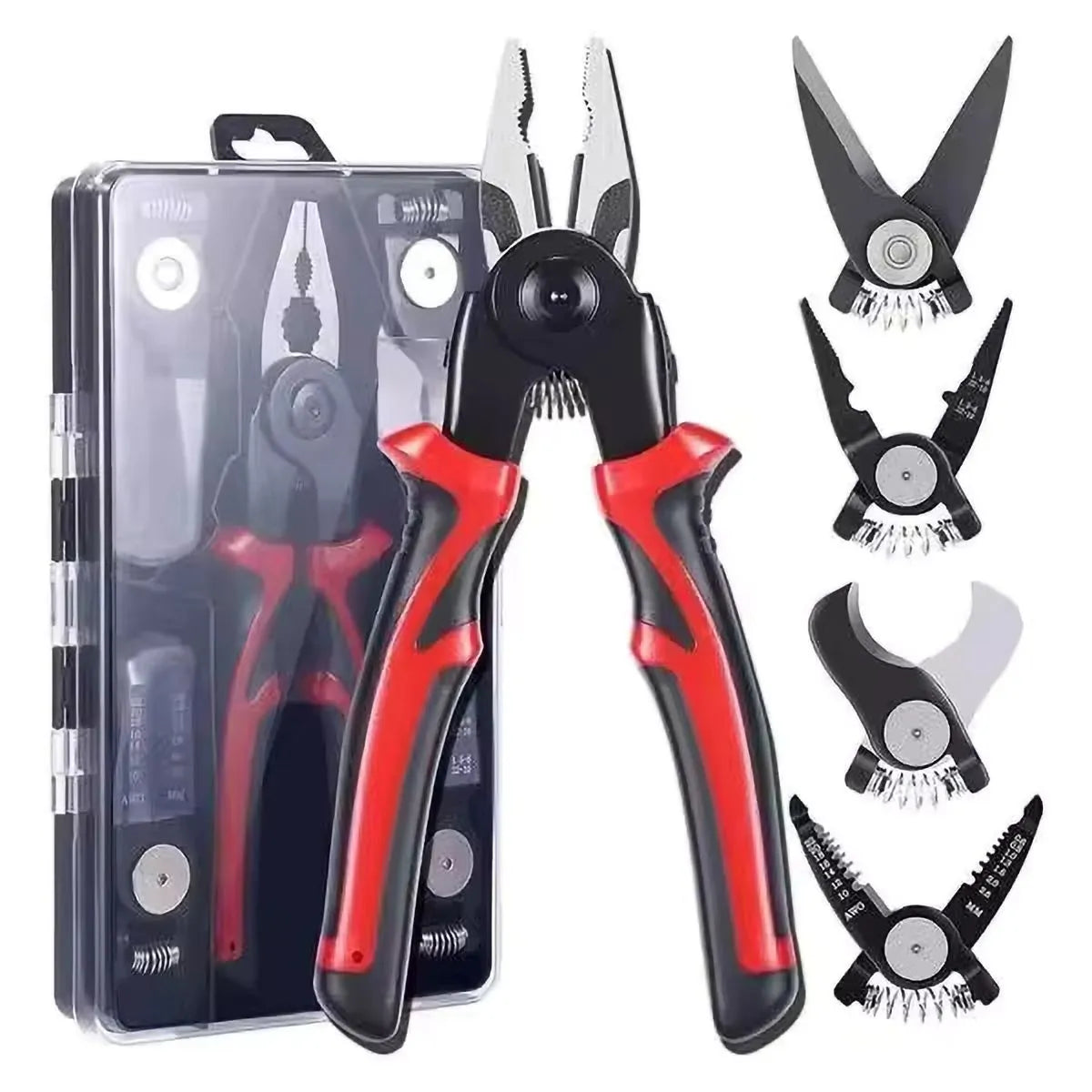 Clește Multifuncțional 5 în 1 UNIPLIERS SJP-8029 cu Capete Interchangeabile, Oțel Crom Vanadium, Cutie Depozitare