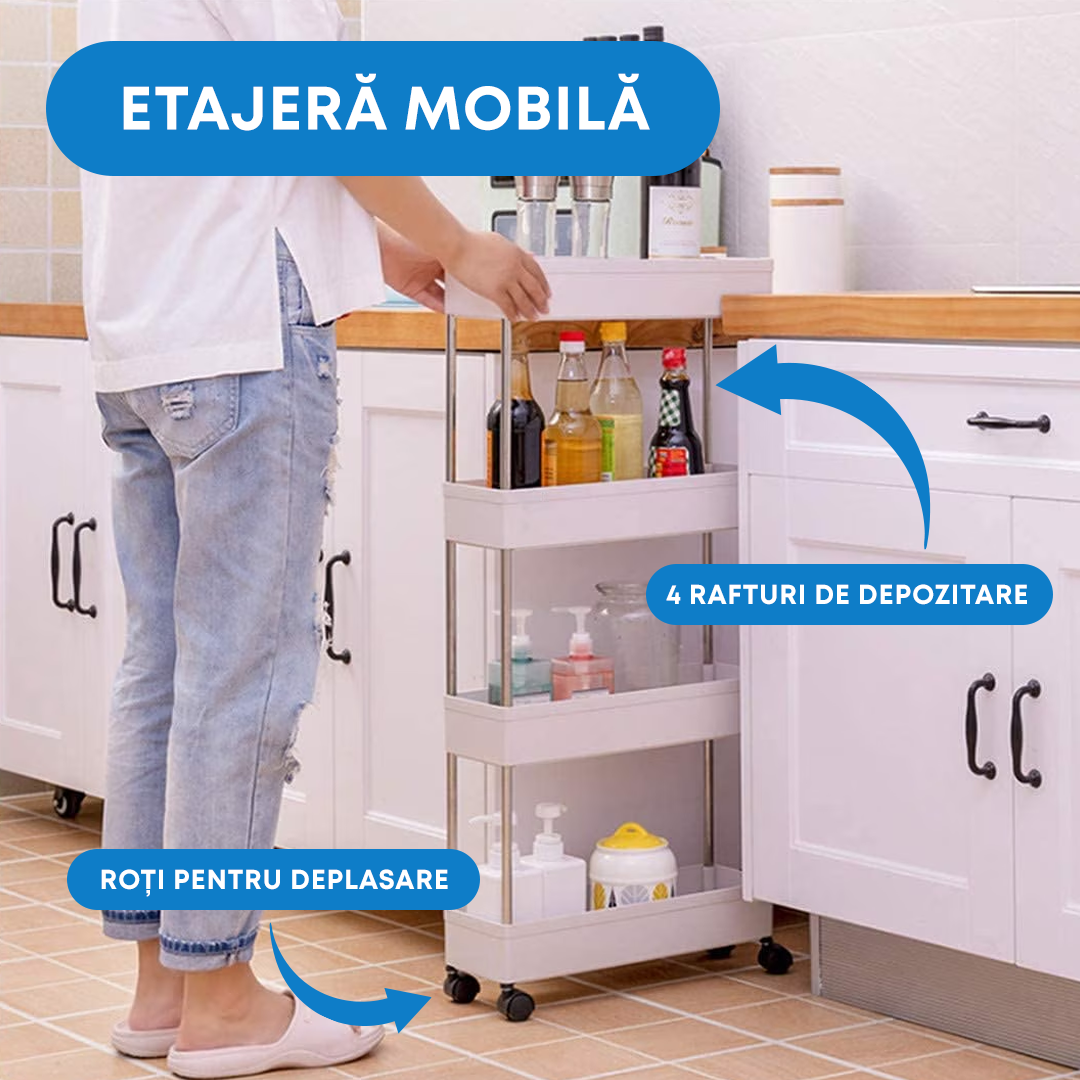 Organizator Tip Carucior cu 4 Etajere Pentru o Organizare Eficienta si Inteligenta