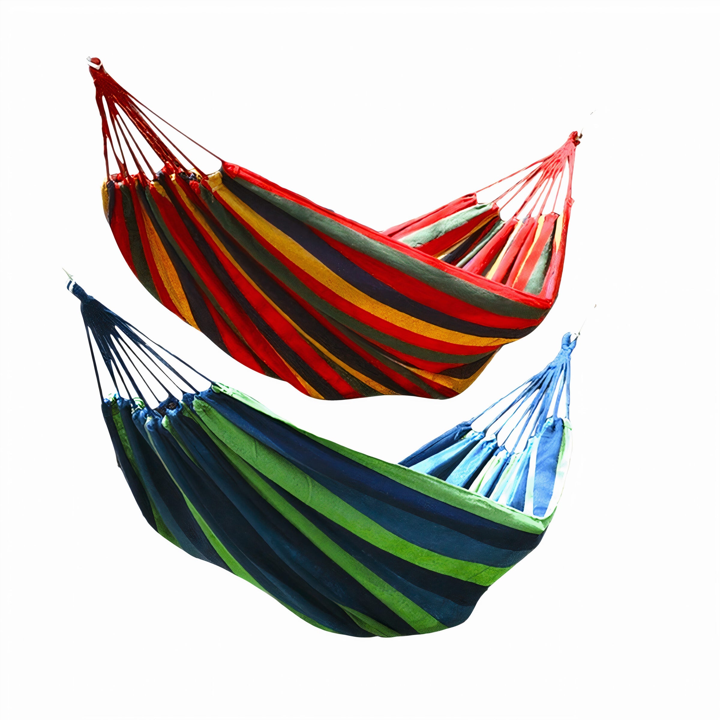 Hamac din Bumbac 150x185cm Multicolor pentru Grădină, Terasă sau Camping