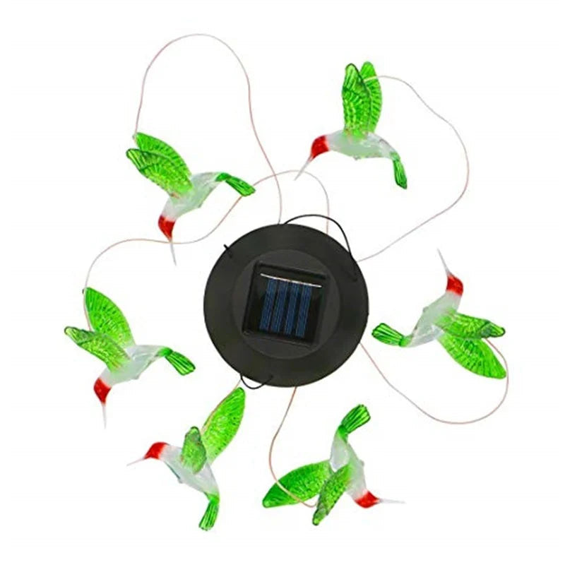 Lampă Solară cu Clopoțel de Vânt și 6 Libelule din Sticlă Verde, 80cm, LED Cald/Multicolor, IP44, Decor Exterior
