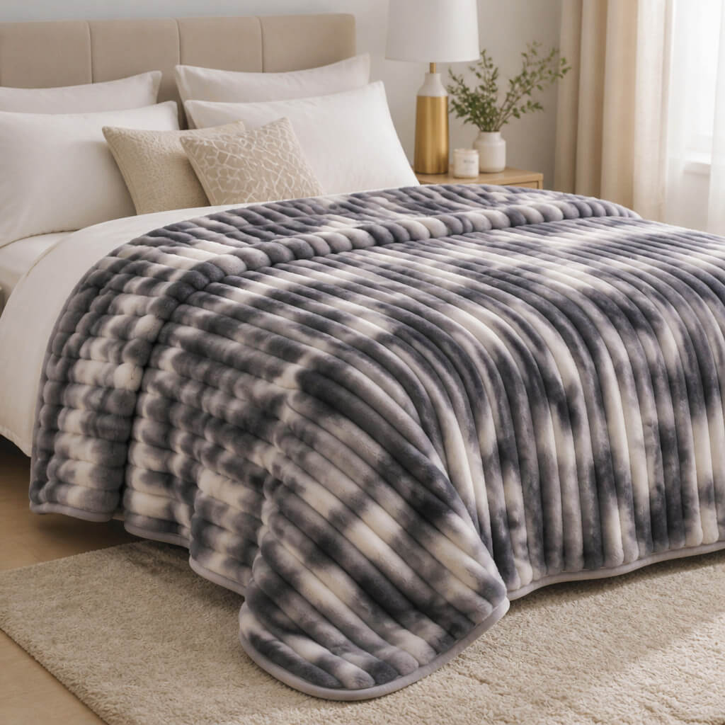 Patura pufoasa cocolino, material premium, moale si catifelata, 200x230 cm