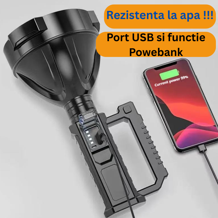Lanternǎ Led, Reîncarcabilǎ, Funcție de Baterie Externǎ, 4 Moduri de Iluminare + Trepied