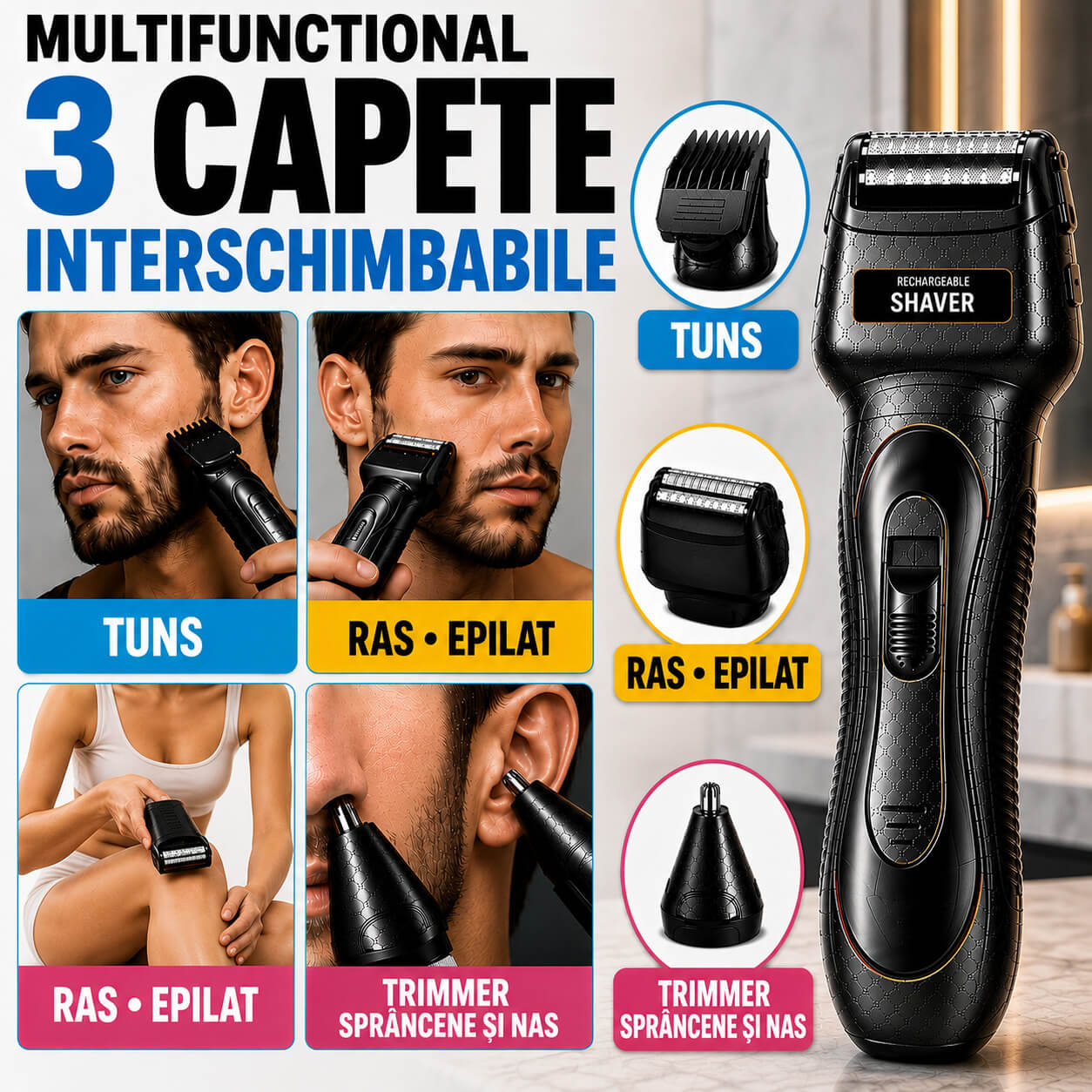 Multifunctional 3 in 1 Tuns-Ras-Epilat