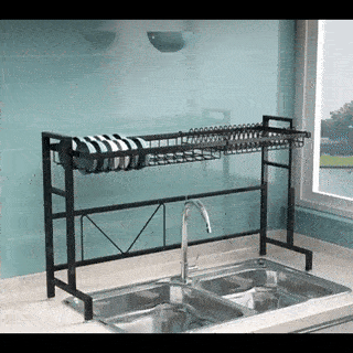 Suport Chiuvetă Oțel Inoxidabil – Organizator Uscare Vase și Tacâmuri