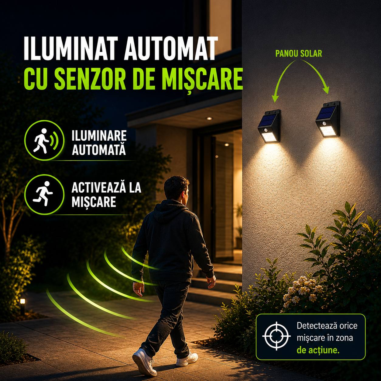 Iluminat automat cu senzor de mișcare