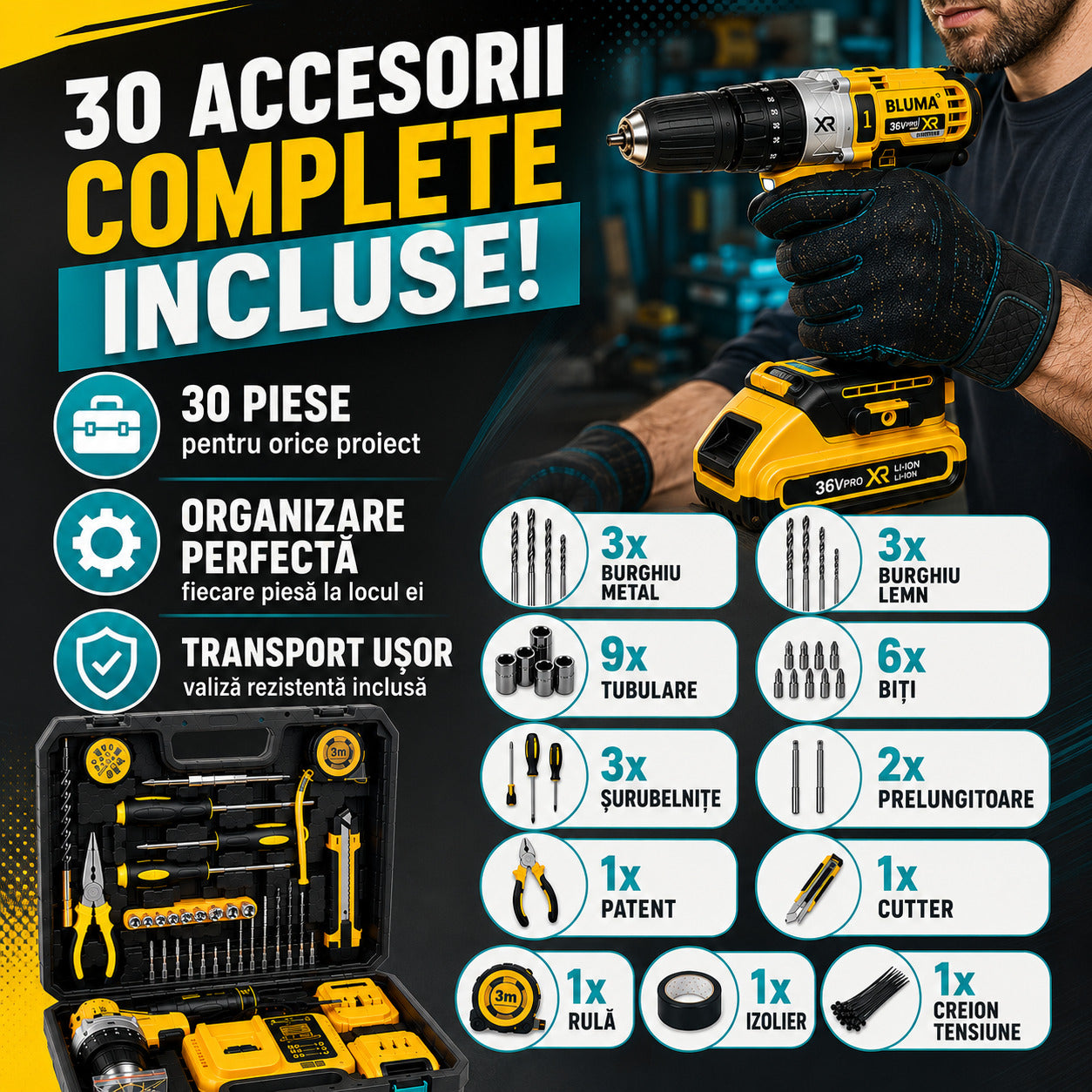 30 Accesorii Complete Incluse