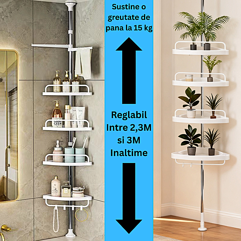 Reglare pe înălțime între 2,3 m și 3 m – susține până la 15 kg