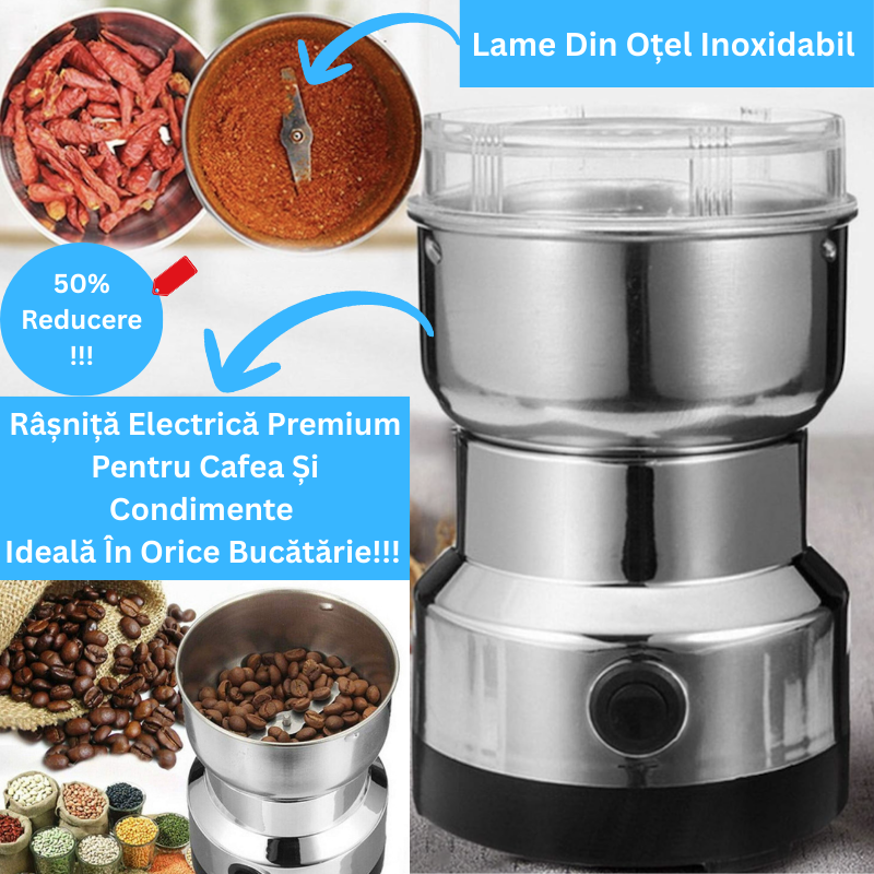 Râșniță Electrică din Inox pentru Cafea și Condimente