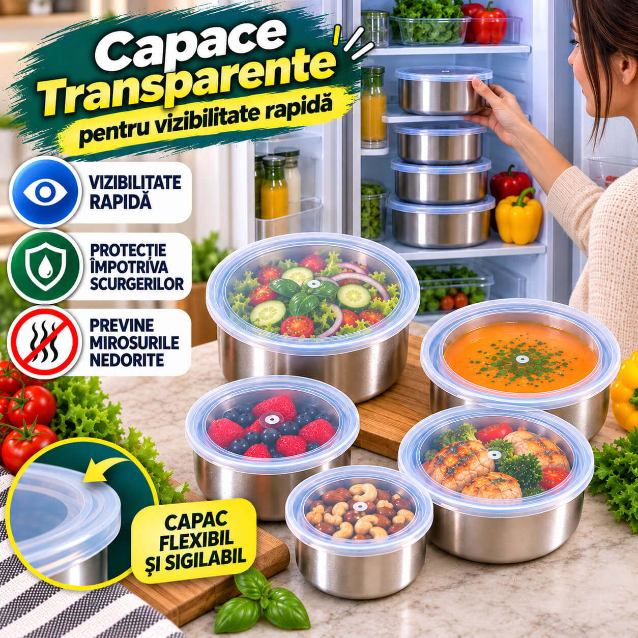 Capace transparente pentru vizibilitate rapidă