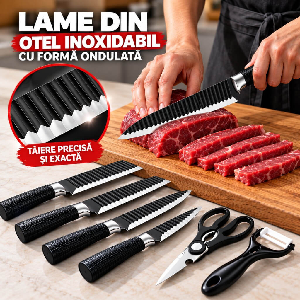 Lame din otel inoxidabil cu forma ondulata