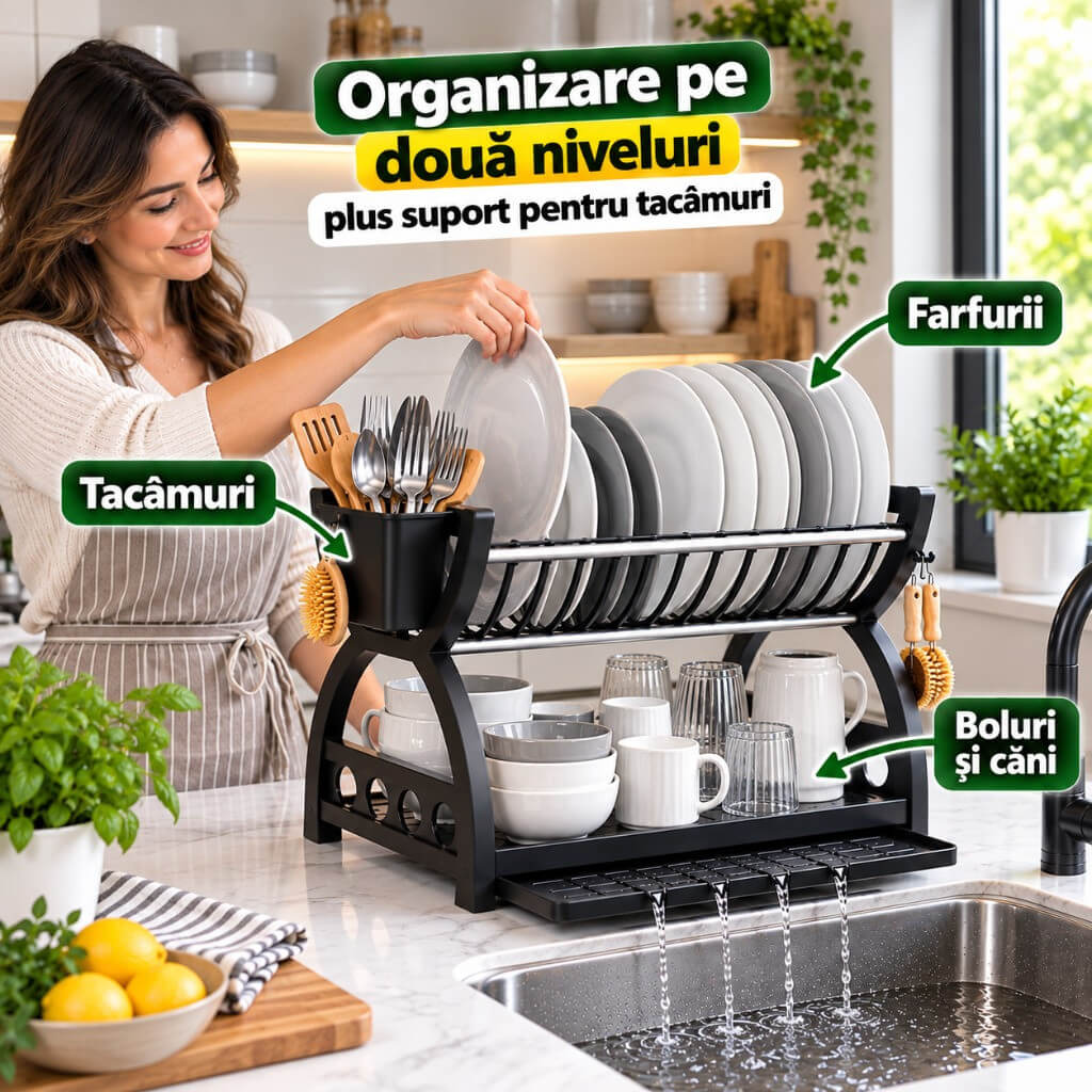 Organizare pe două niveluri plus suport pentru tacamuri